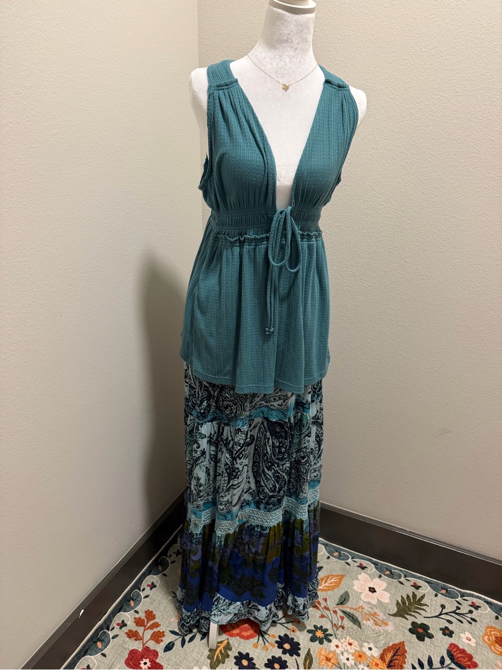 Vintage blue maxi skirt size XL